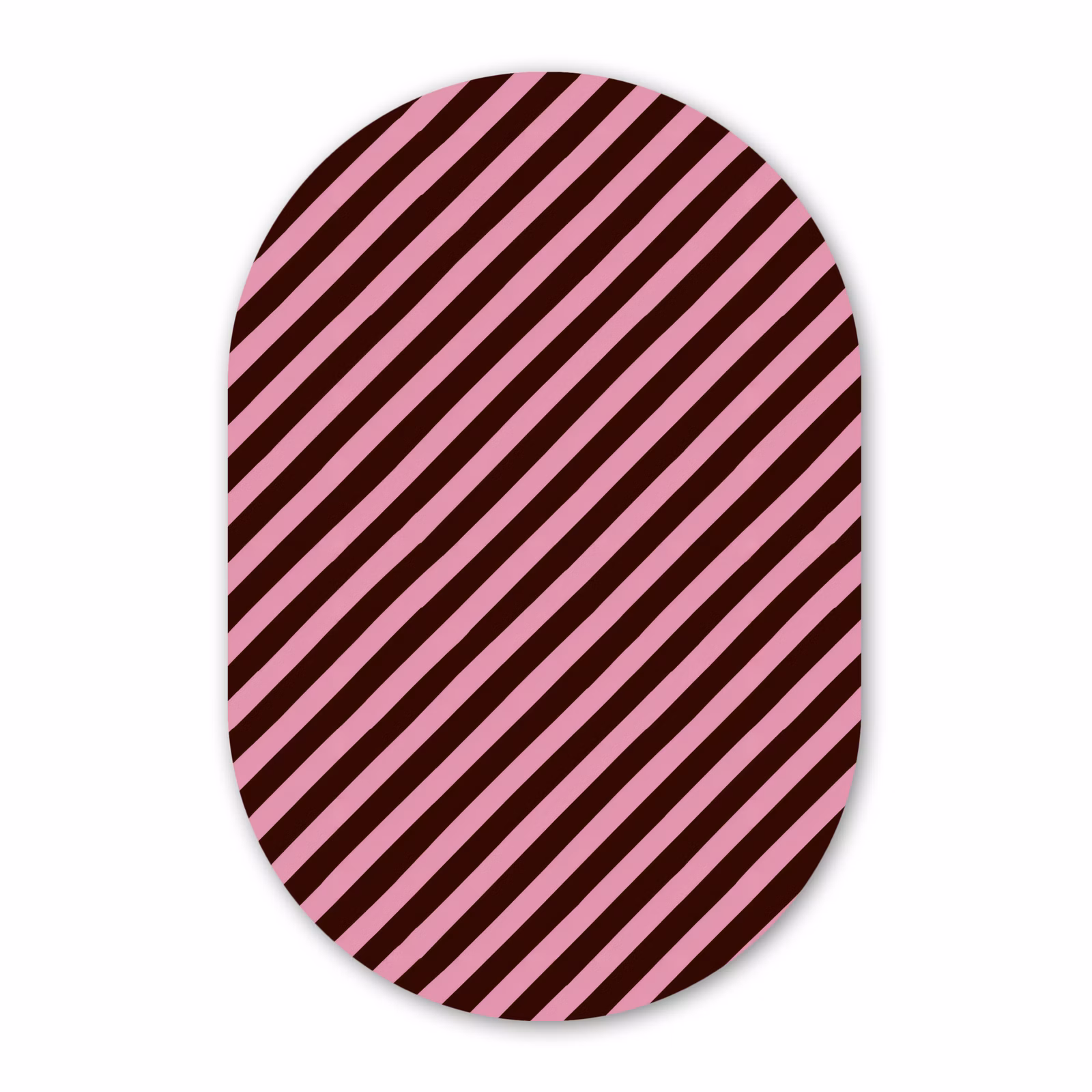Muurovaal aluminium - Strepen - Roze - Bruin — 1