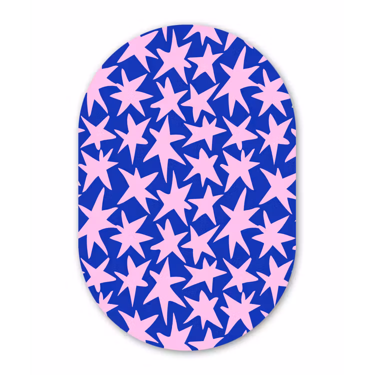 Muurovaal aluminium - Modern - Sterren - Blauw — 1