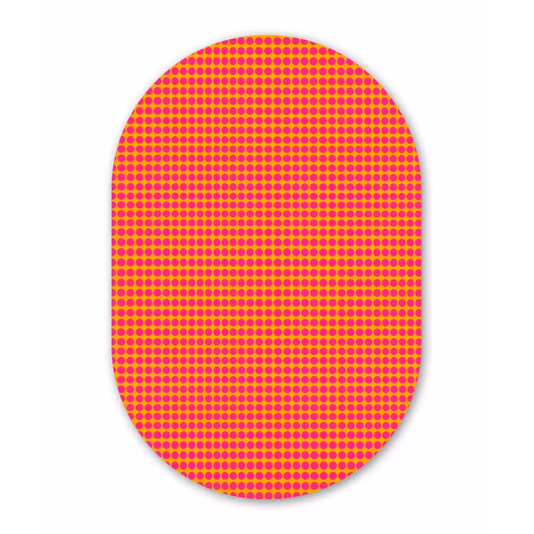 Muurovaal aluminium - Modern - Stippen - Oranje — 1
