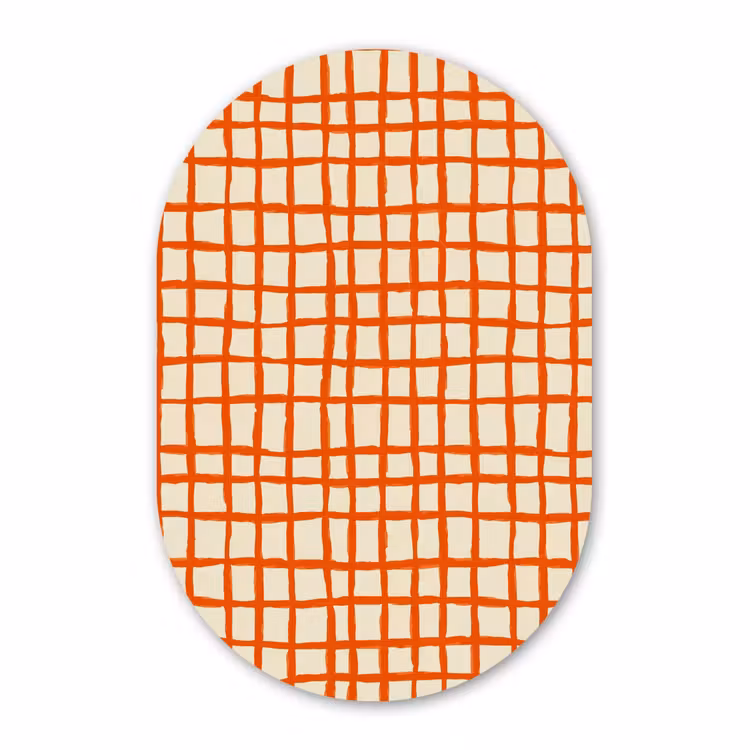 Muurovaal aluminium - Patroon - Lijnen - Oranje — 1