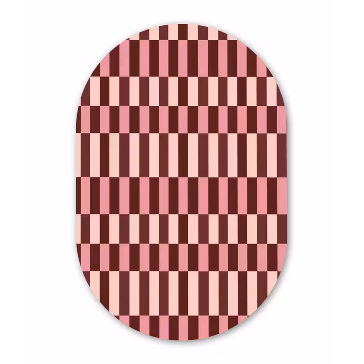 Muurovaal aluminium - Roze - Rood - Blokjes — 1
