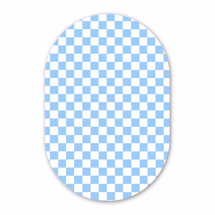 Muurovaal aluminium - Schaakbord - Klassiek - Blauw — 1