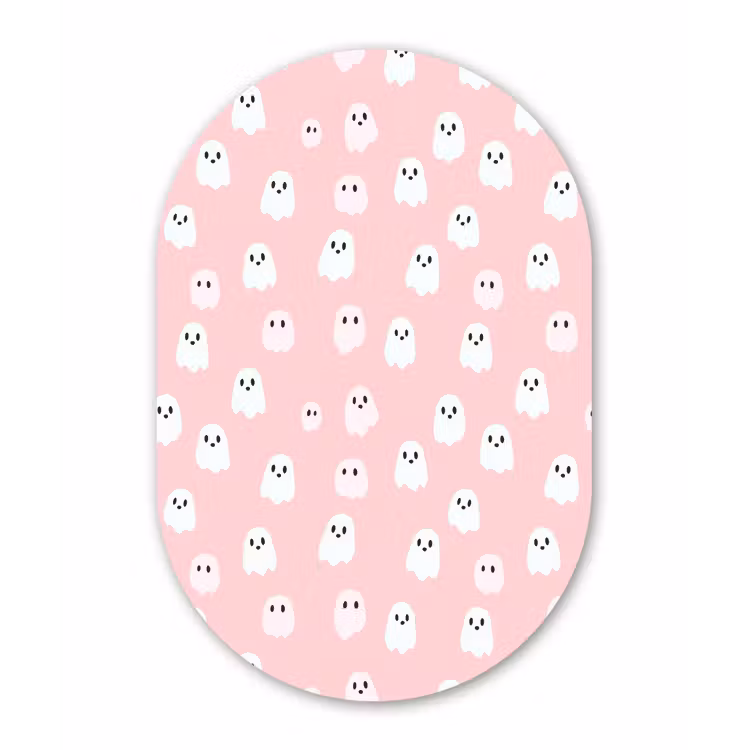 Muurovaal aluminium - Spookjes - Patroon - Roze — 1
