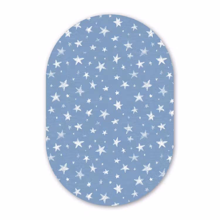 Muurovaal aluminium - Sterretjes - Patroon - Blauw — 1