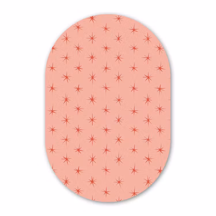 Muurovaal aluminium - Sterretjes - Patroon - Oranje — 1