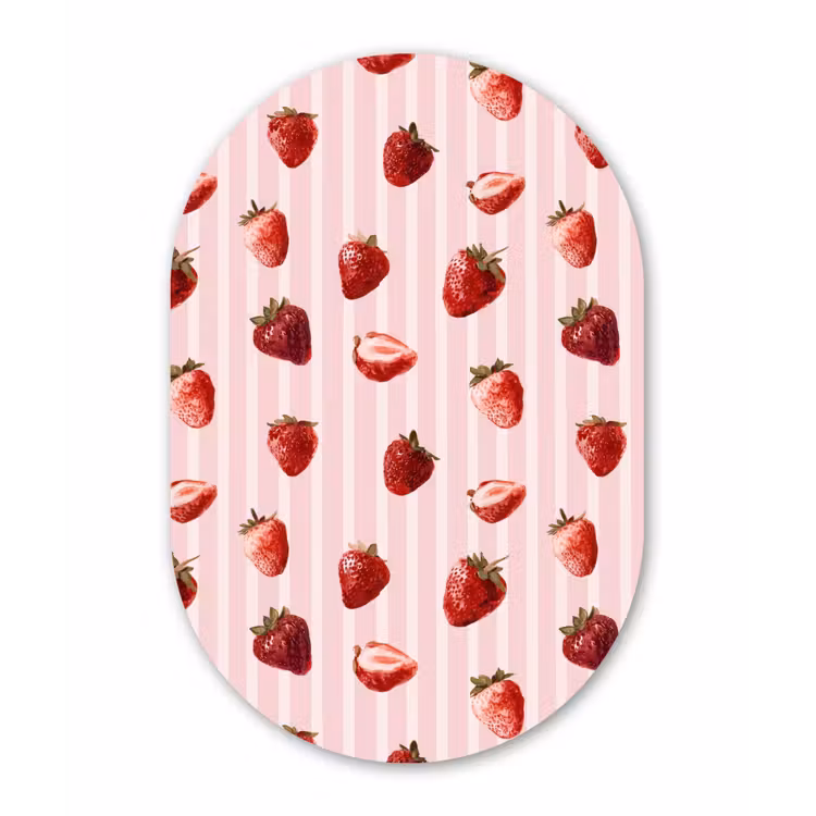 Muurovaal aluminium - Strepen - Aardbei - Roze — 1