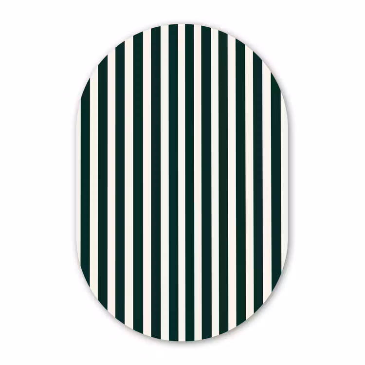 Muurovaal aluminium - Strepen - Klassiek - Groen — 1