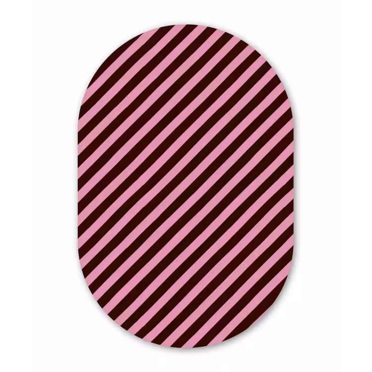Muurovaal aluminium - Strepen - Roze - Bruin — 1