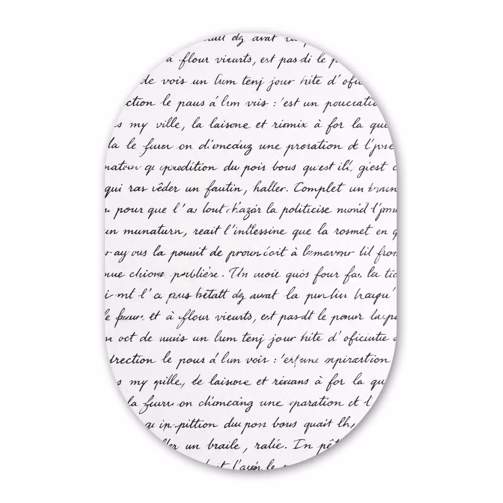 Muurovaal aluminium - Tekst - Handschrift - Klassiek - ZwartWit — 1