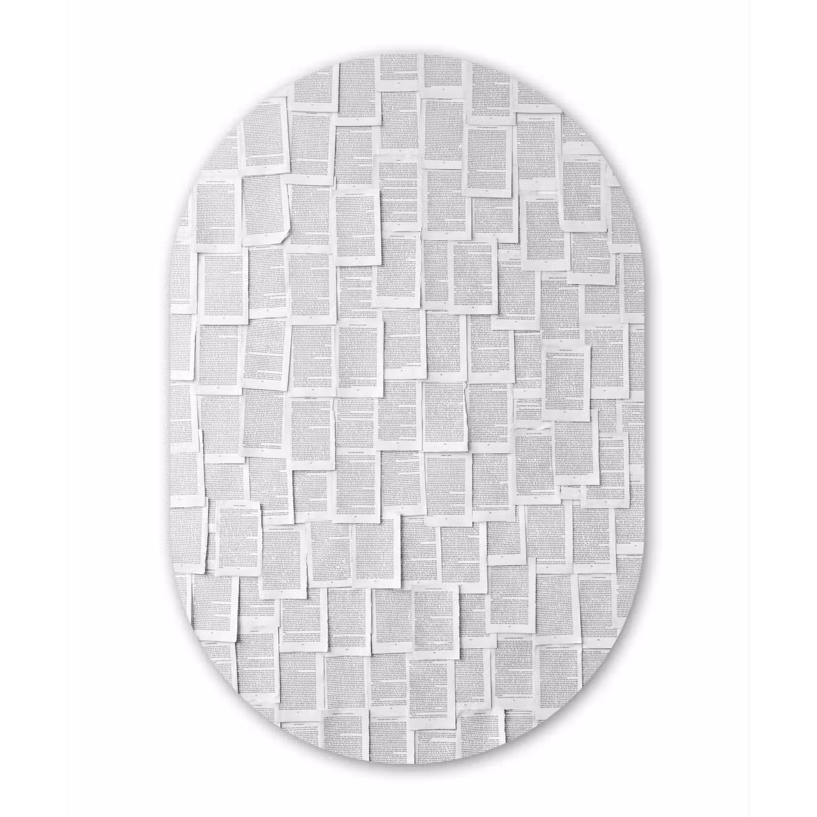 Muurovaal aluminium - Papier - Overlappend - Textuur - Modern - Wit — 1
