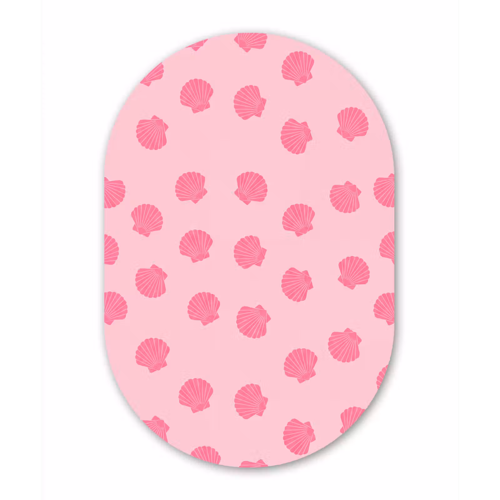 Muurovaal aluminium - Schelp - Patroon - Zee - Modern - Roze — 1