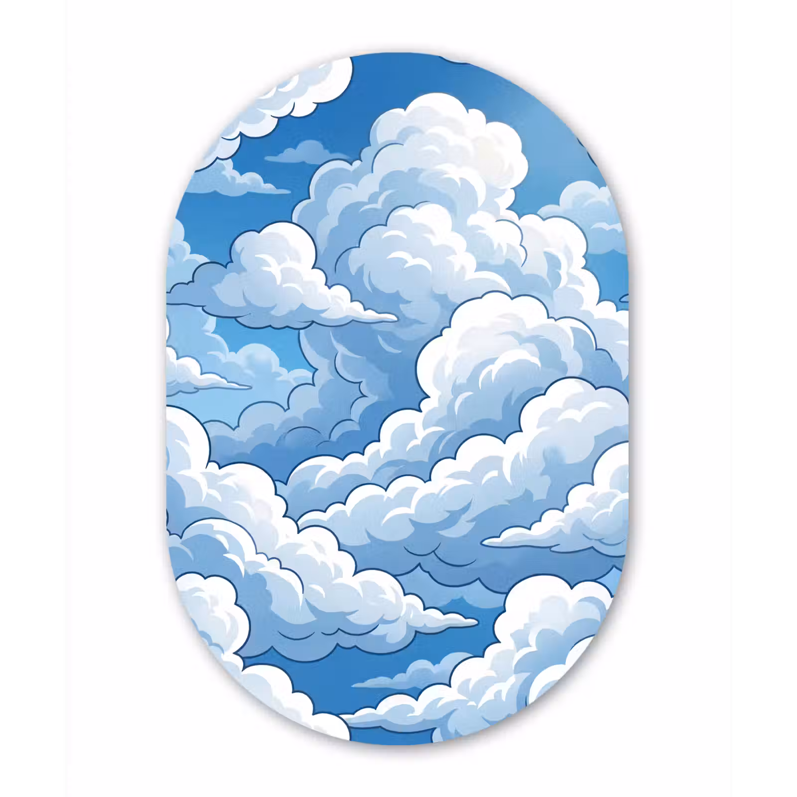 Muurovaal aluminium - Wolken - Hemel - Abstract - Wit — 1