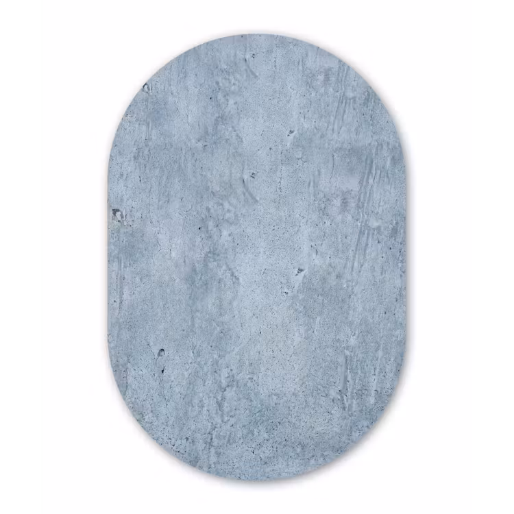 Muurovaal aluminium - Oppervlak - Ruw - Abstract - Modern - Grijs — 1