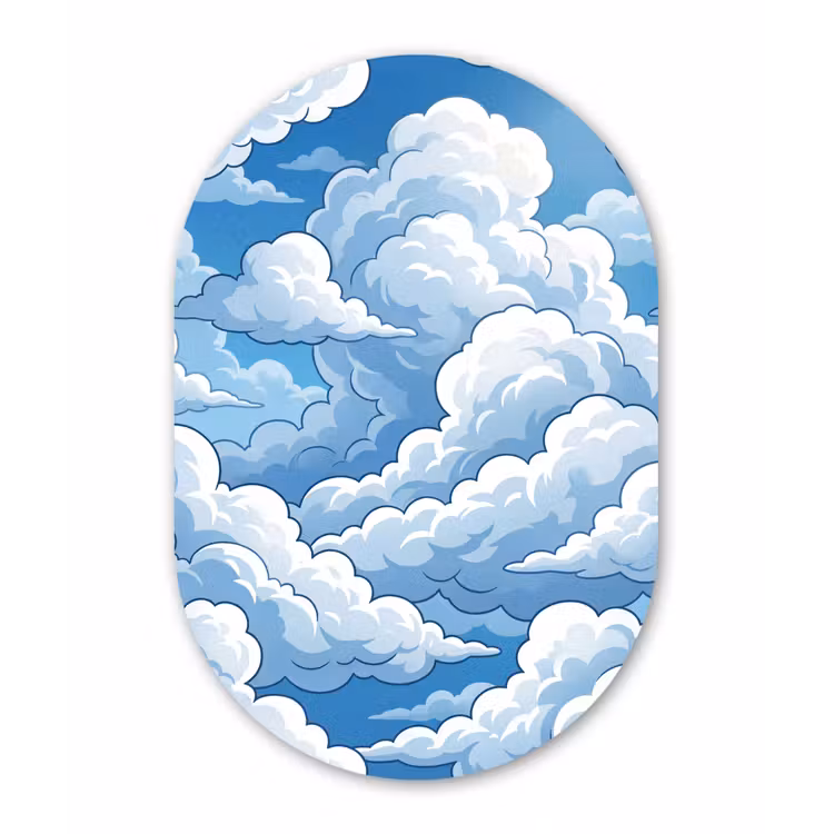 Muurovaal aluminium - Wolken - Hemel - Abstract - Wit — 1