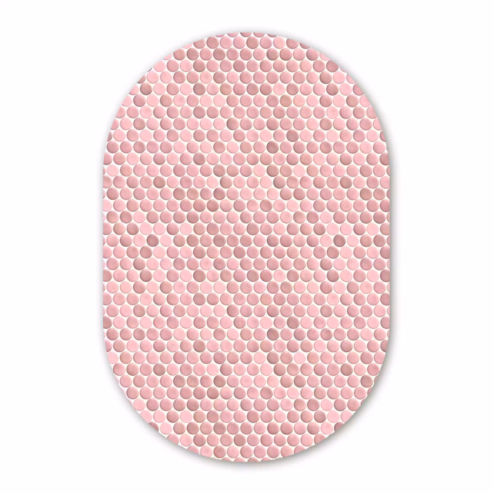 Muurovaal aluminium - Penny - Mozaïek - Lichtroze — 1