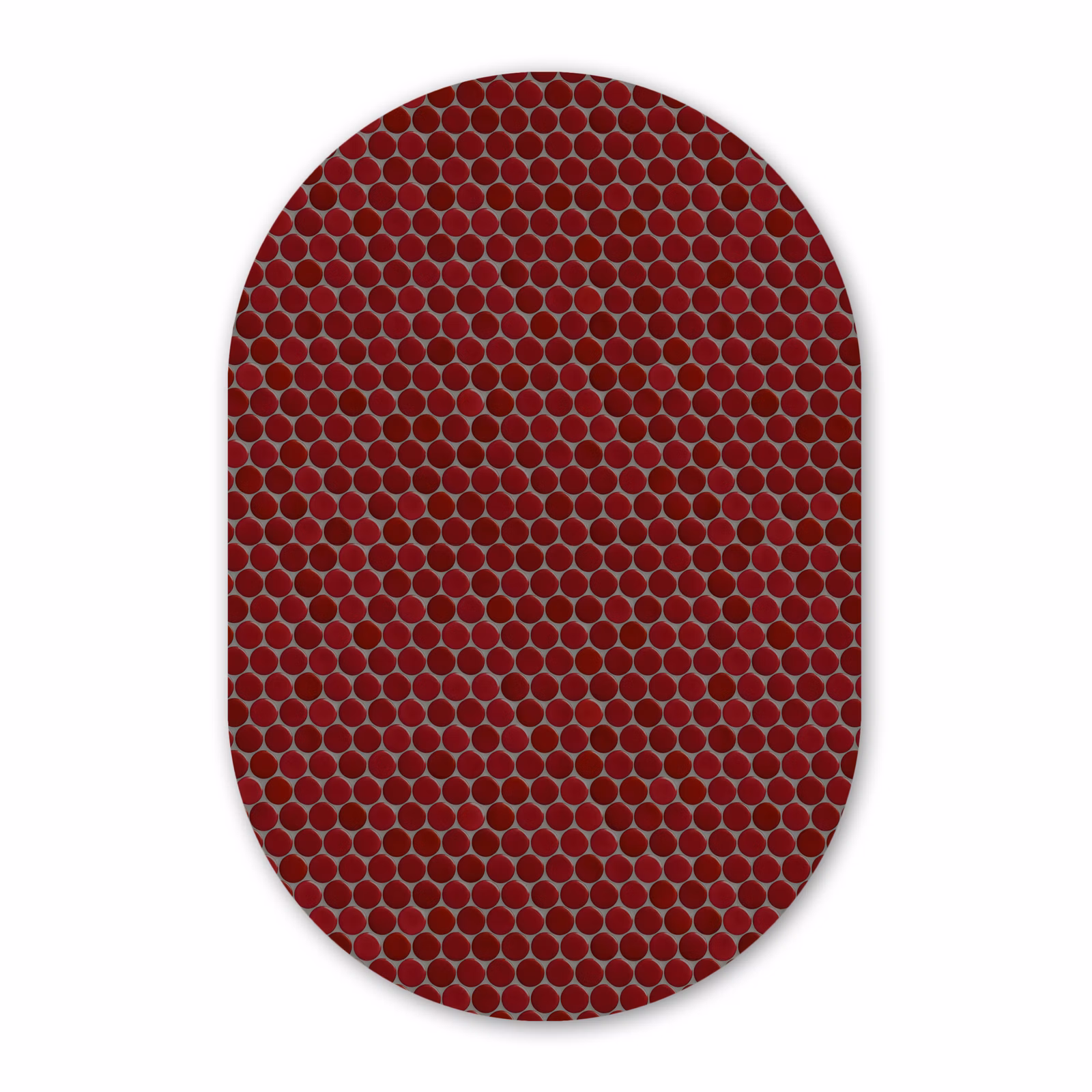 Muurovaal aluminium - Penny - Mozaïek - Rond - Rood — 1