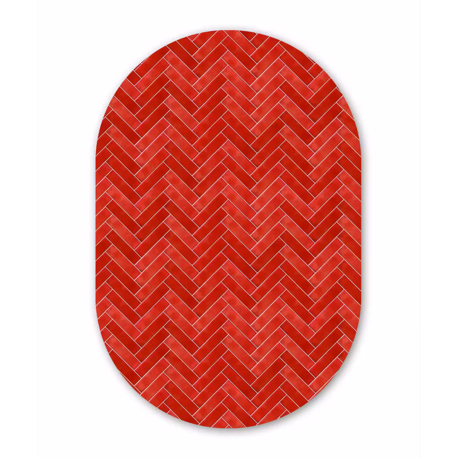 Muurovaal aluminium - Visgraat - Tegel - Rood — 1