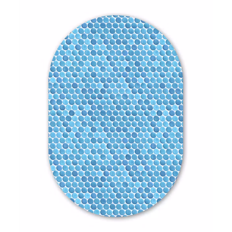 Muurovaal aluminium - Penny - Mozaïek - Lichtblauw — 1