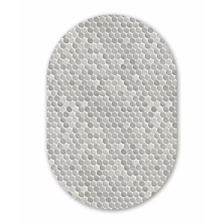 Muurovaal aluminium - Penny - Mozaïek - Lichtgrijs — 1