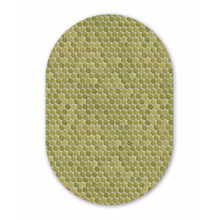 Muurovaal aluminium - Penny - Mozaïek - Olijfgroen — 1
