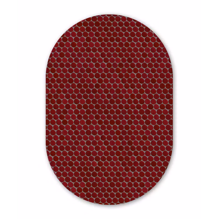 Muurovaal aluminium - Penny - Mozaïek - Rond - Rood — 1