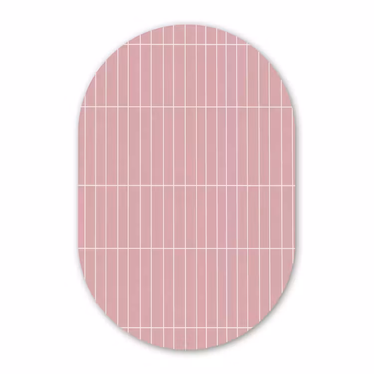 Muurovaal aluminium - Verticaal - Wandtegel - Lichtroze — 1