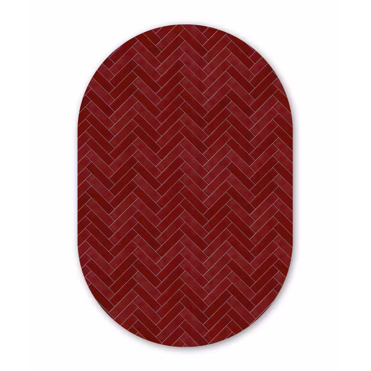 Muurovaal aluminium - Visgraat - Wandtegel - Bordeaux - Rood — 1