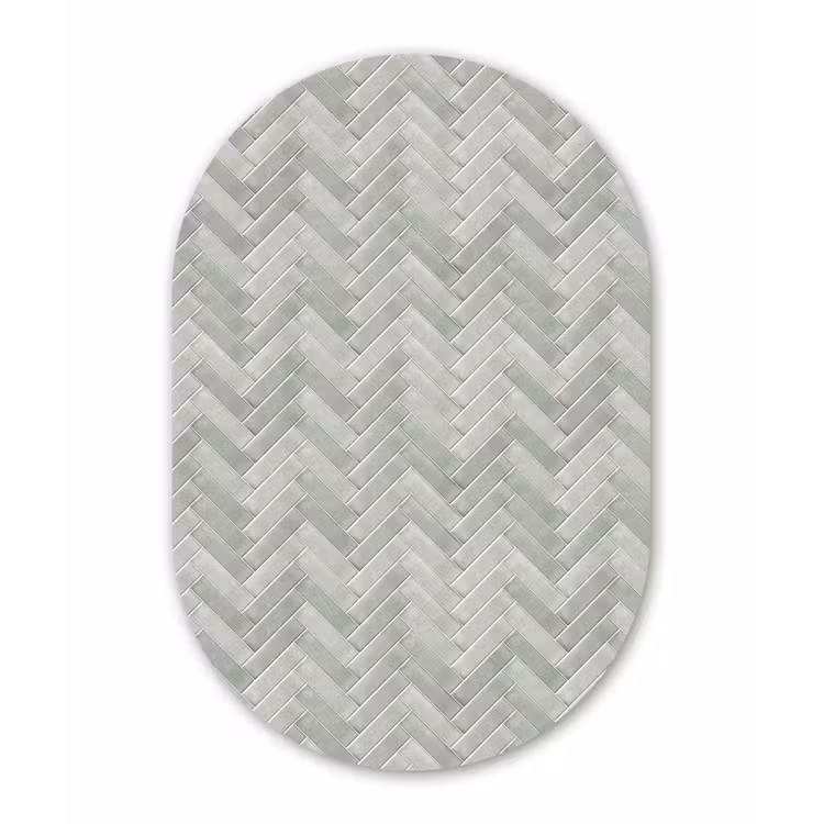 Muurovaal aluminium - Visgraat - Wandtegel - Grijs — 1