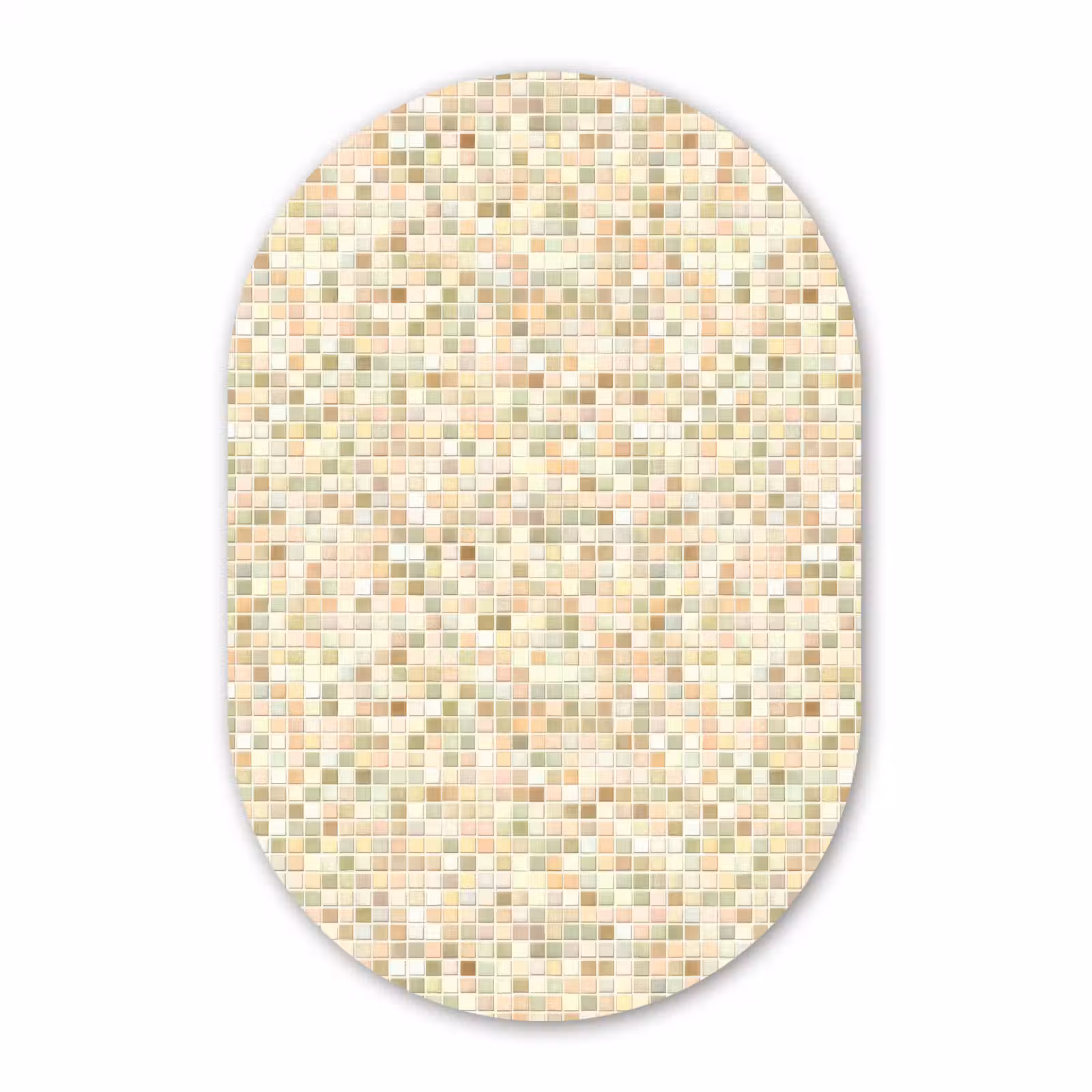 Muurovaal aluminium - Mozaïek - Patroon - Beige — 1
