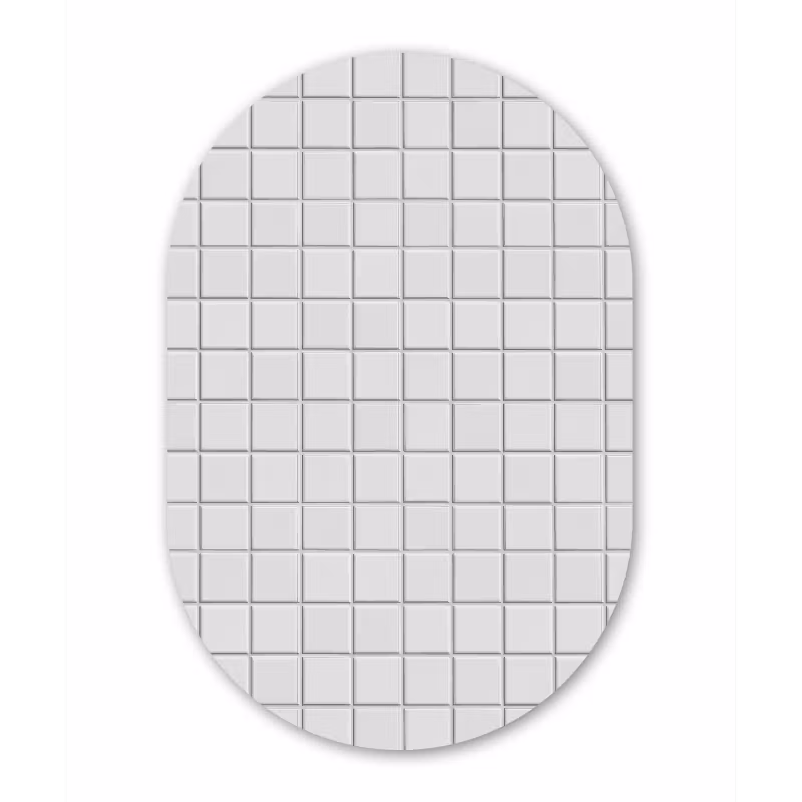 Muurovaal aluminium - Patroon - Tegels - Grijs - Wit — 1