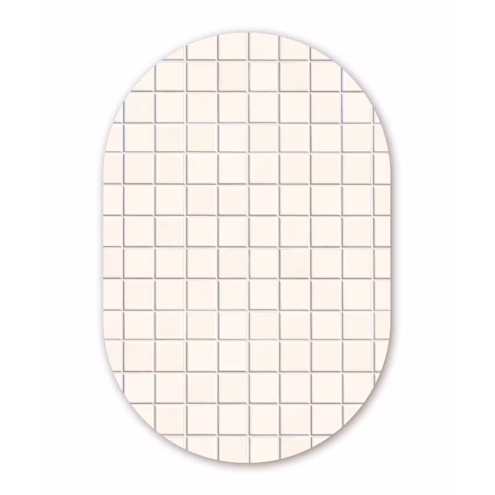 Muurovaal aluminium - Patroon - Tegels - Wit — 1