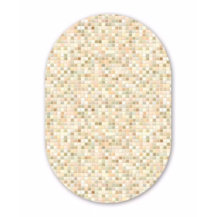 Muurovaal aluminium - Mozaïek - Patroon - Beige — 1