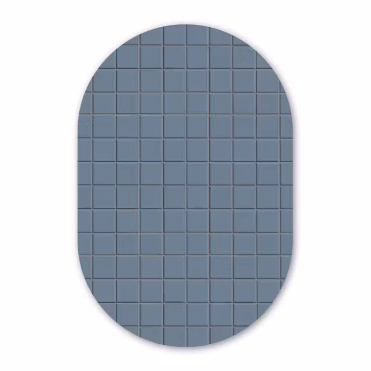 Muurovaal aluminium - Patroon - Tegel - Blauwgrijs — 1