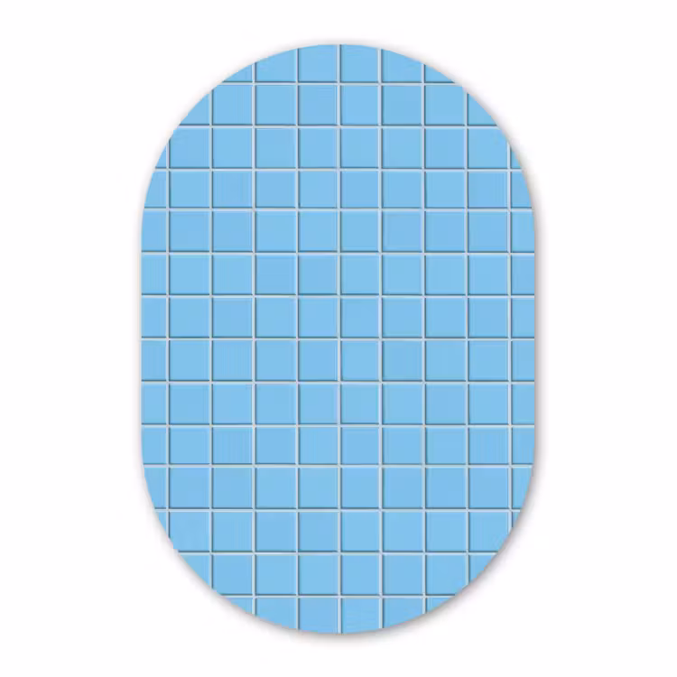 Muurovaal aluminium - Patroon - Tegel - Pastel - Blauw — 1