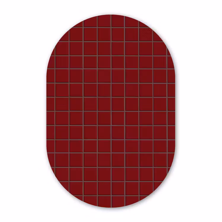 Muurovaal aluminium - Patroon - Tegels - Burgundy — 1
