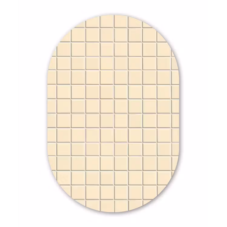 Muurovaal aluminium - Patroon - Tegels - Gebroken - Wit — 1