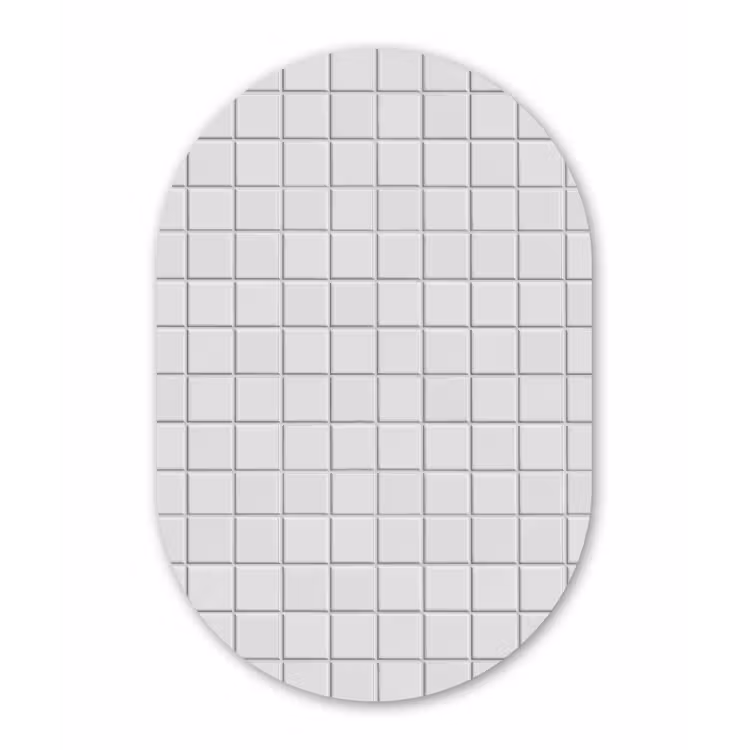 Muurovaal aluminium - Patroon - Tegels - Grijs - Wit — 1
