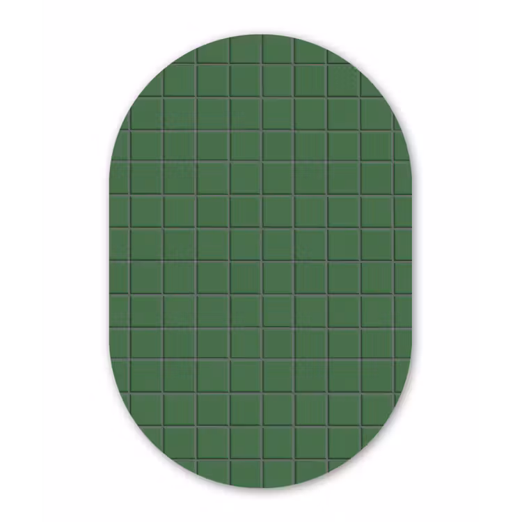 Muurovaal aluminium - Patroon - Tegels - Groen — 1