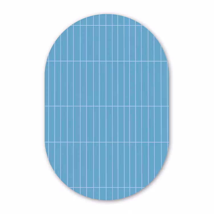 Muurovaal aluminium - Tegel - Langwerpig - Patroon - Blauw — 1