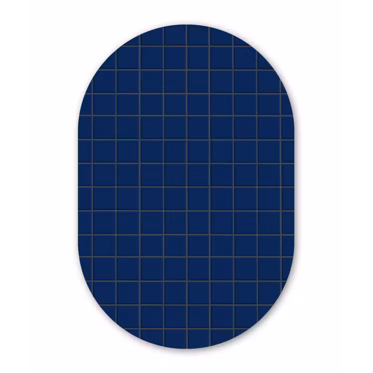 Muurovaal aluminium - Tegel - Patroon - Blauw — 1