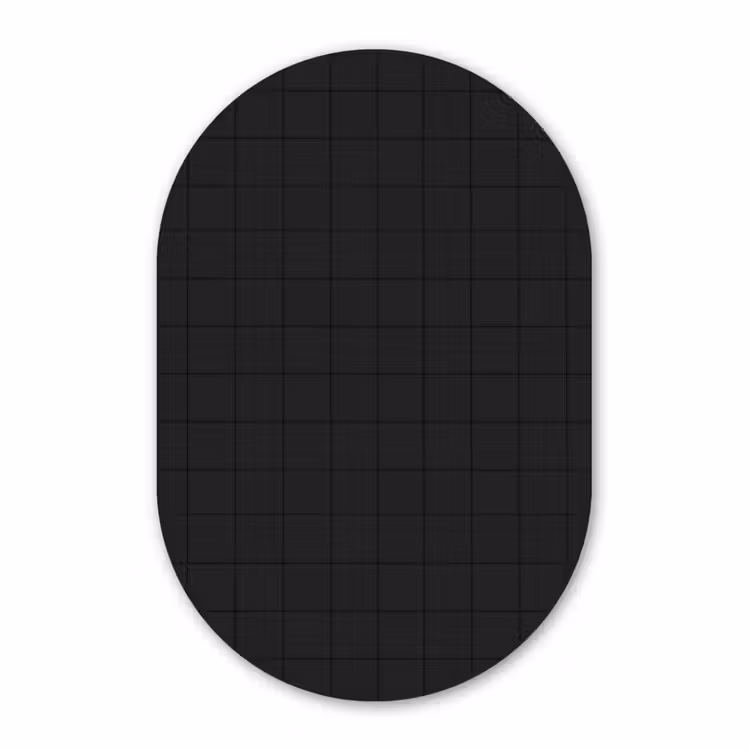 Muurovaal aluminium - Tegels - Patroon - Mat - Zwart — 1