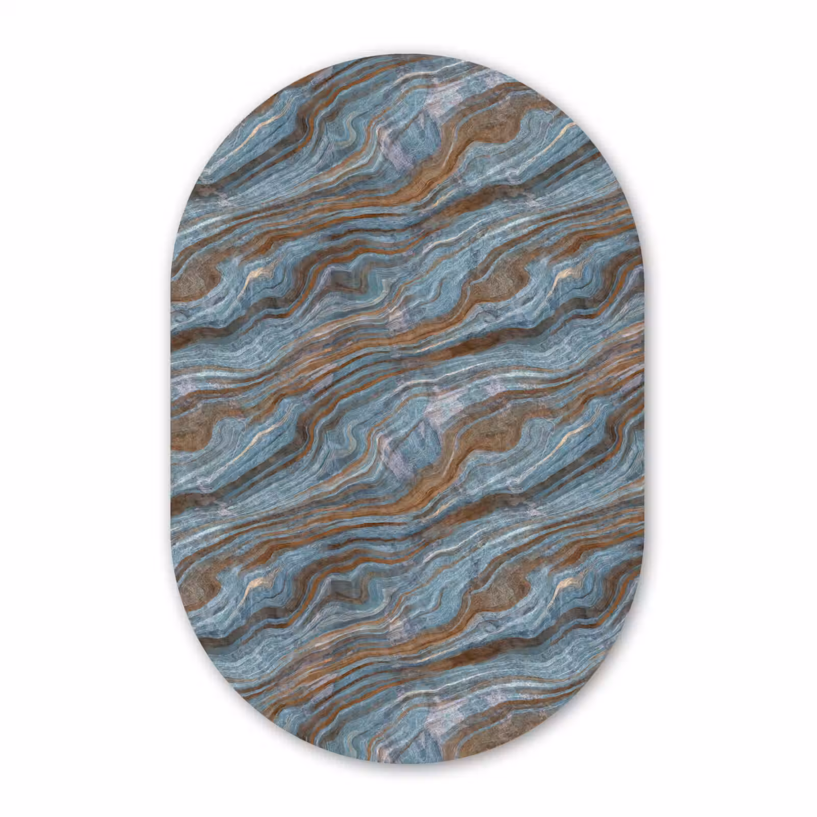 Muurovaal aluminium - Patroon - Steen - Blauw — 1