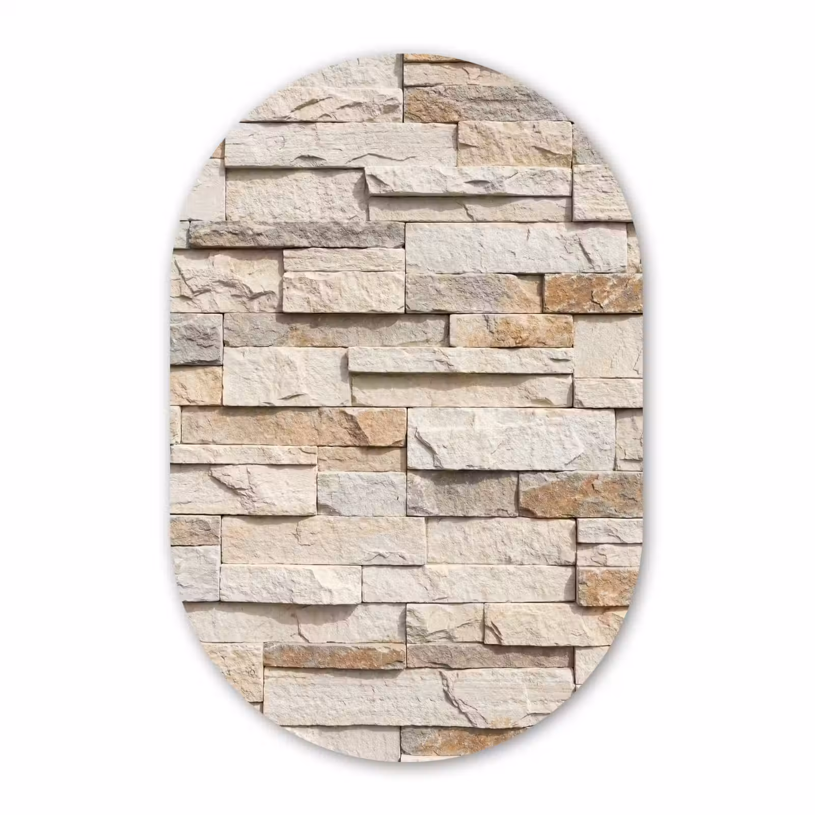 Muurovaal aluminium - Steen - Muur - Textuur - Rustiek - Beige — 1
