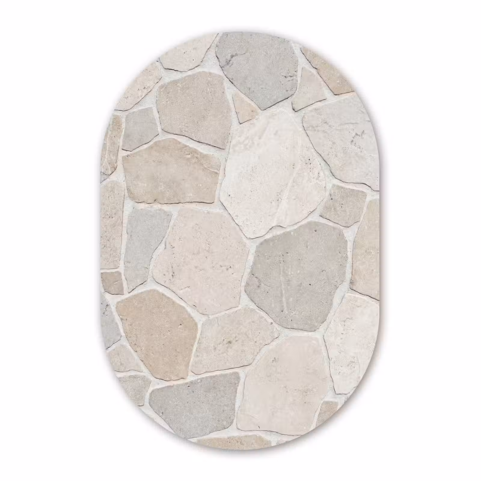 Muurovaal aluminium - Steen - Patroon - Textuur - Beige — 1