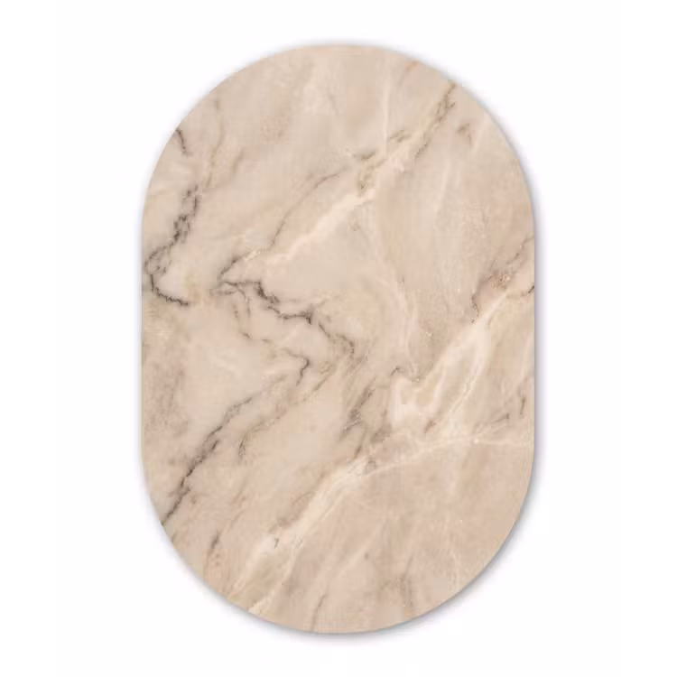 Muurovaal aluminium - Marmer - Patroon - Abstract - Modern - Beige — 1
