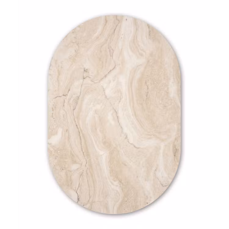 Muurovaal aluminium - Marmer - Patroon - Beige - Steen - Abstract — 1