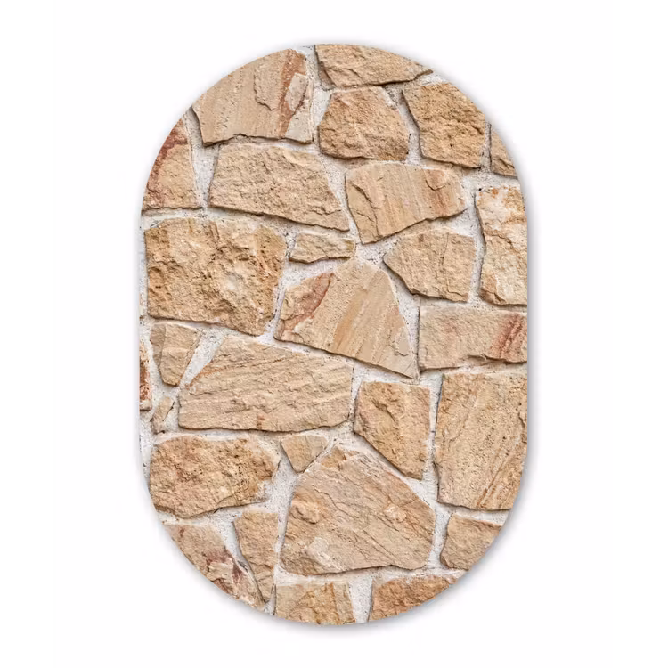 Muurovaal aluminium - Muur - Steen - Patroon - Rustiek - Beige — 1