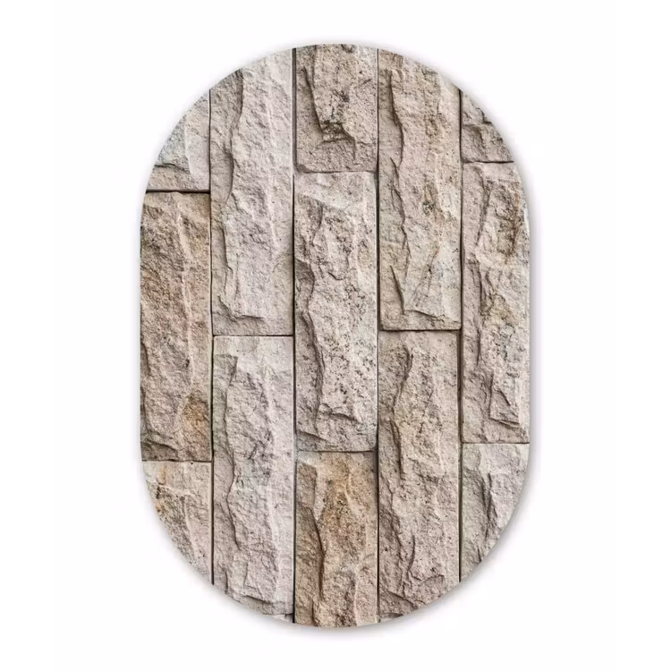 Muurovaal aluminium - Muur - Steen - Ruw - Beige - Textuur — 1