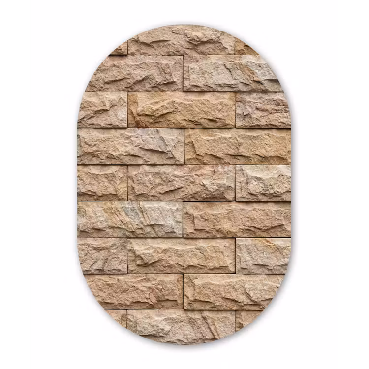 Muurovaal aluminium - Muur - Steen - Ruw - Textuur - Beige — 1