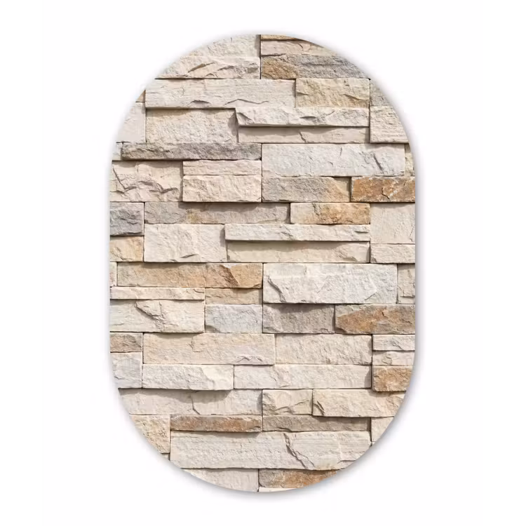 Muurovaal aluminium - Steen - Muur - Textuur - Rustiek - Beige — 1